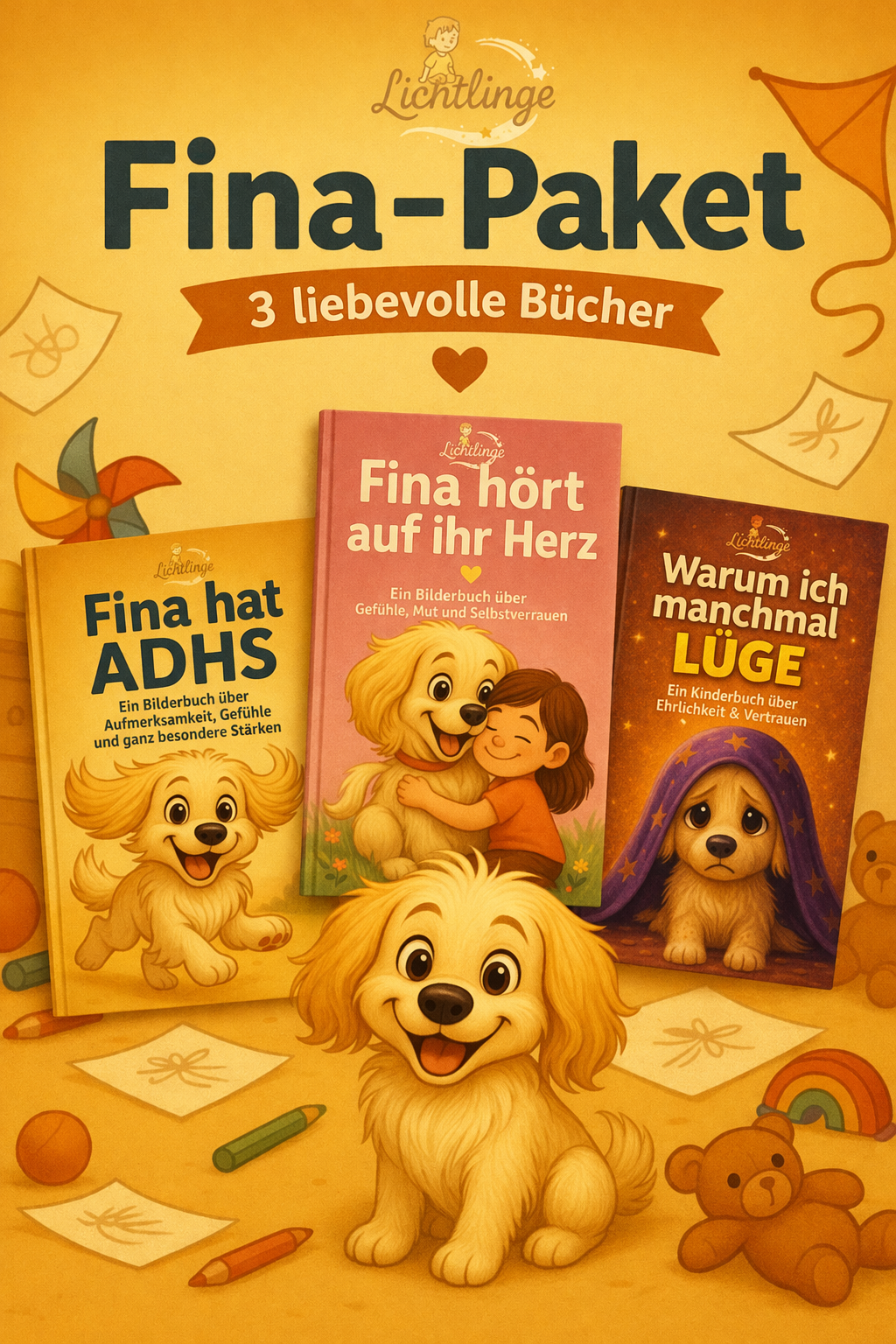 🐾 Fina-Paket – 3 Kinderbücher über Gefühle, Mut & Ehrlichkeit